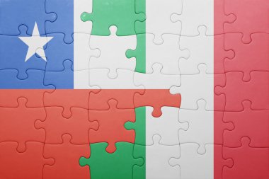 İtalya ve Şili ulusal bayrak ile bulmaca