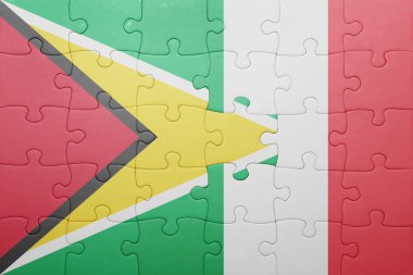 İtalya ve guyana ulusal bayrak ile bulmaca