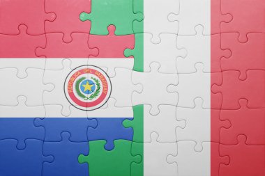İtalya ve paraguay ulusal bayrak ile bulmaca