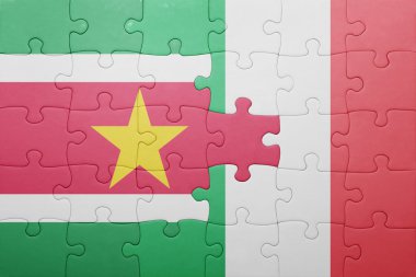 İtalya ve Surinam ulusal bayrak ile bulmaca