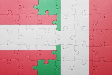 İtalya ve Avusturya ulusal bayrak ile bulmaca