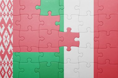 İtalya ve Beyaz Rusya ulusal bayrak ile bulmaca