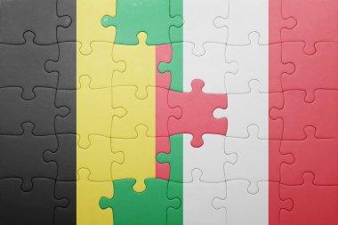 İtalya ve Belçika Ulusal bayrak ile bulmaca