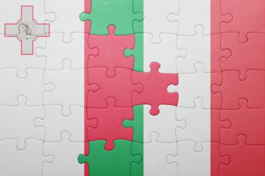 İtalya ve malta ulusal bayrak ile bulmaca