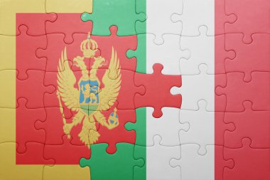 bayrağı İtalya ve Karadağ ile bulmaca