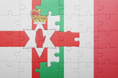 İtalya ve Kuzey İrlanda ulusal bayrak ile bulmaca