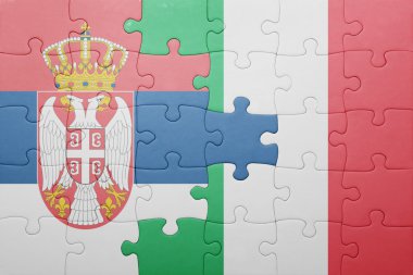 İtalya ve Sırbistan ulusal bayrak ile bulmaca