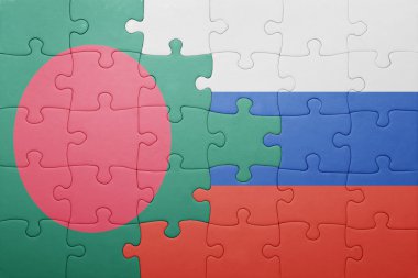 Bulmaca bangladesh ve Rusya'nın ulusal bayrak ile