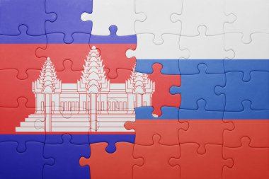 Kamboçya ve Rusya'nın ulusal bayrak ile bulmaca