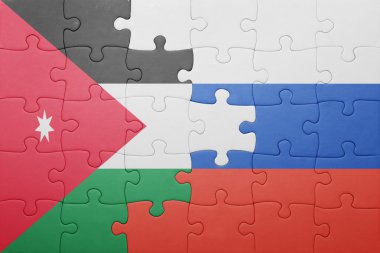 jordan ve Rusya'nın ulusal bayrak ile bulmaca