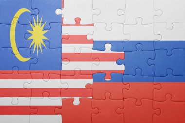 Malezya ve Rusya ulusal bayrak ile bulmaca