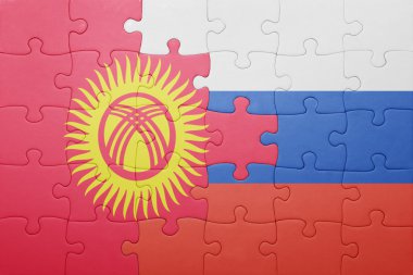 Kırgızistan ve Rusya'nın ulusal bayrak ile bulmaca