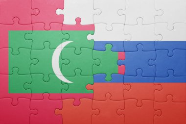 Maldivler ve Rusya'nın ulusal bayrak ile bulmaca