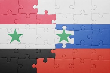 Suriye ve Rusya ulusal bayrak ile bulmaca