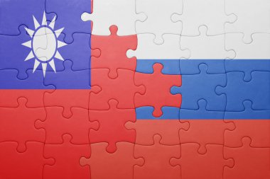 Rusya Federasyonu ve Tayvan ulusal bayrak ile bulmaca