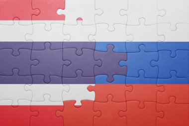 Tayland ve Rusya'nın ulusal bayrak ile bulmaca