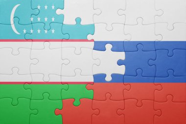 Özbekistan ve Rusya'nın ulusal bayrak ile bulmaca