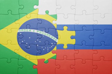 Brezilya ve Rusya ulusal bayrak ile bulmaca