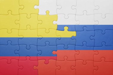 Kolombiya ve Rusya'nın ulusal bayrak ile bulmaca