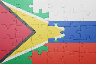 guyana ve Rusya'nın ulusal bayrak ile bulmaca