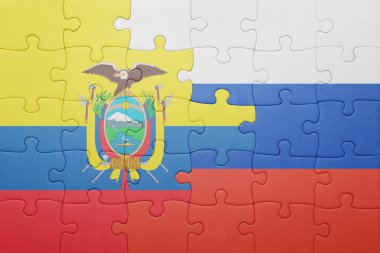 Ekvador ve Rusya ulusal bayrak ile bulmaca