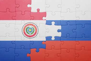 paraguay ve Rusya'nın ulusal bayrak ile bulmaca