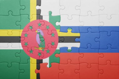 Dominika ve Rusya'nın ulusal bayrak ile bulmaca