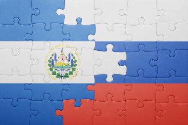 el salvador ve Rusya ulusal bayrak ile bulmaca