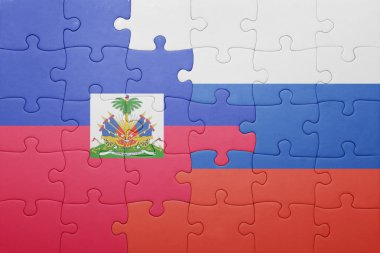 haiti ve Rusya'nın ulusal bayrak ile bulmaca