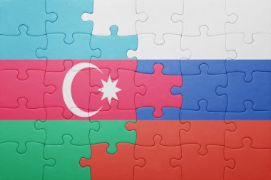 Azerbaycan ve Rusya'nın ulusal bayrak ile bulmaca