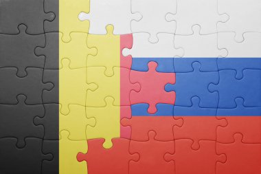 Belçika ve Rusya'nın ulusal bayrak ile bulmaca