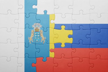 Kanarya Adaları ve Rusya'nın ulusal bayrak ile bulmaca