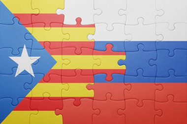 Katalonya ve Rusya ulusal bayrak ile bulmaca