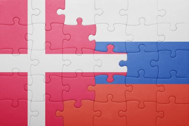 Danimarka ve Rusya'nın ulusal bayrak ile bulmaca