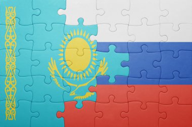 Kazakistan ve Rusya'nın ulusal bayrak ile bulmaca