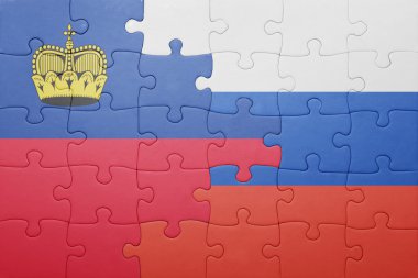 liechtenstein ve Rusya'nın ulusal bayrak ile bulmaca