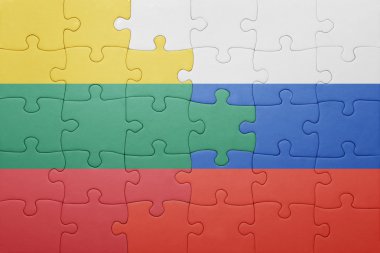 Litvanya ve Rusya ulusal bayrak ile bulmaca