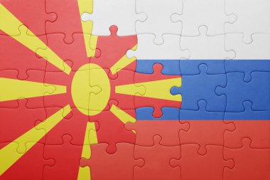 Makedonya ve Rusya'nın ulusal bayrak ile bulmaca
