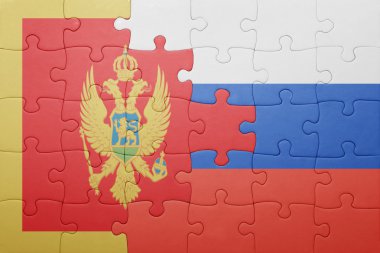 Karadağ ve Rusya'nın ulusal bayrak ile bulmaca