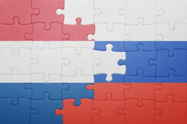 Hollanda ve Rusya'nın ulusal bayrak ile bulmaca