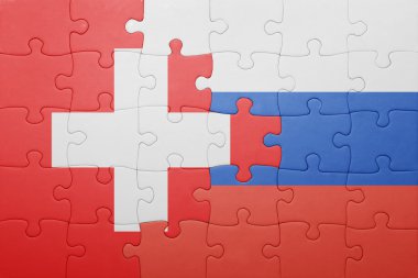 İsviçre ve Rusya'nın ulusal bayrak ile bulmaca