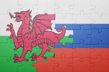 Galler ve Rusya'nın ulusal bayrak ile bulmaca