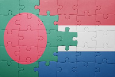 Hollanda ve Bangladeş Ulusal bayrak ile bulmaca