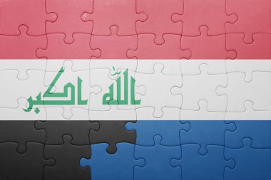 Hollanda ve Irak Ulusal bayrak ile bulmaca