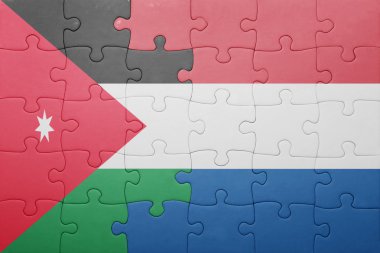 Hollanda ve Ürdün ulusal bayrak ile bulmaca