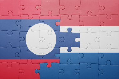 Hollanda ve laos ulusal bayrak ile bulmaca
