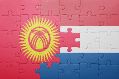 Hollanda ve Kırgızistan ulusal bayrak ile bulmaca
