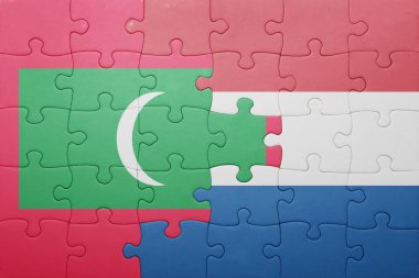 Hollanda ve Maldivler ulusal bayrak ile bulmaca