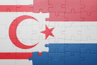 Hollanda ve Kuzey Kıbrıs Türk Cumhuriyeti ulusal bayrak ile bulmaca