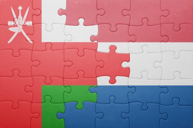 Hollanda ve Umman ulusal bayrak ile bulmaca